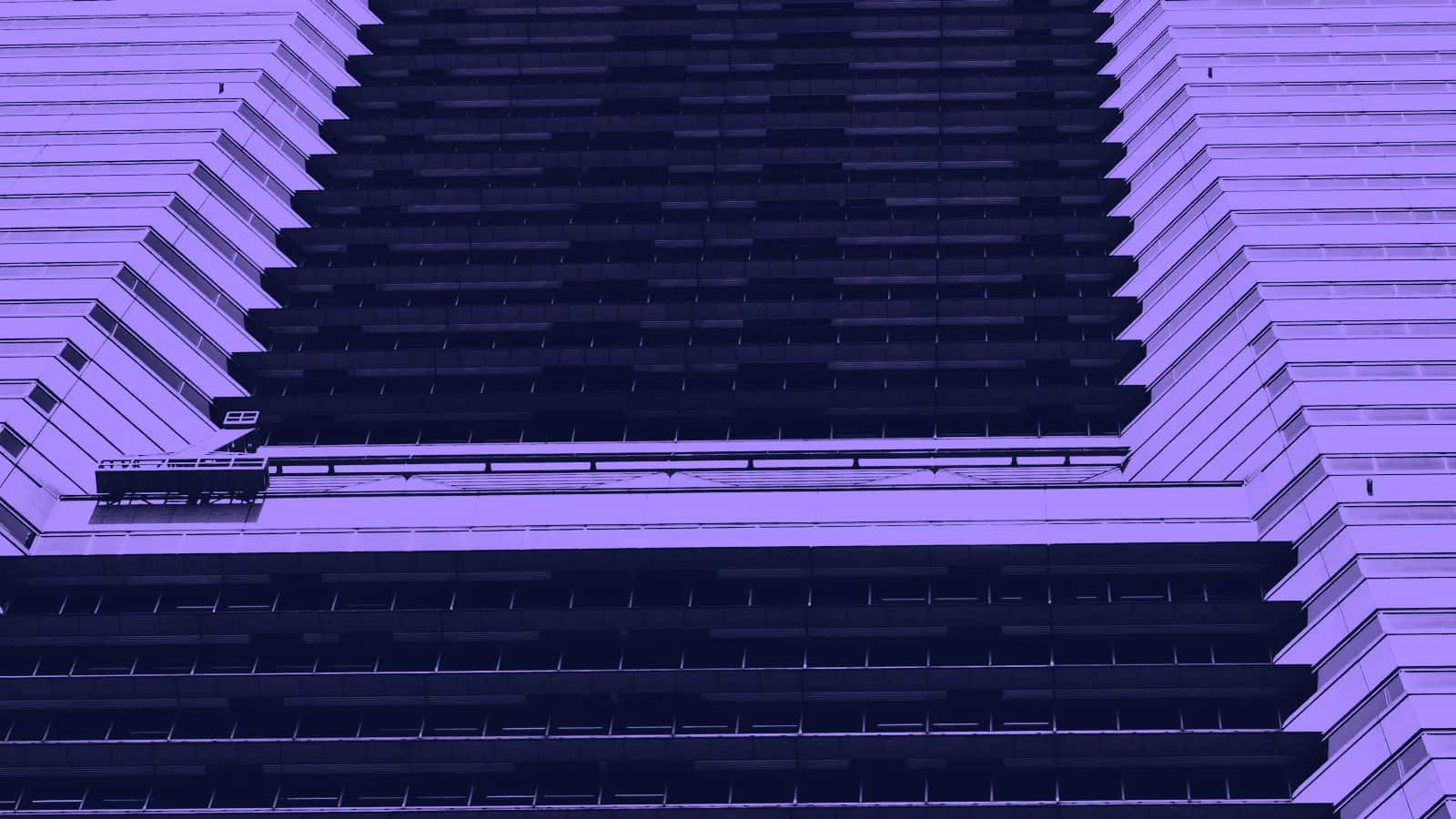 The repeating horizontal lines of a modern building facade